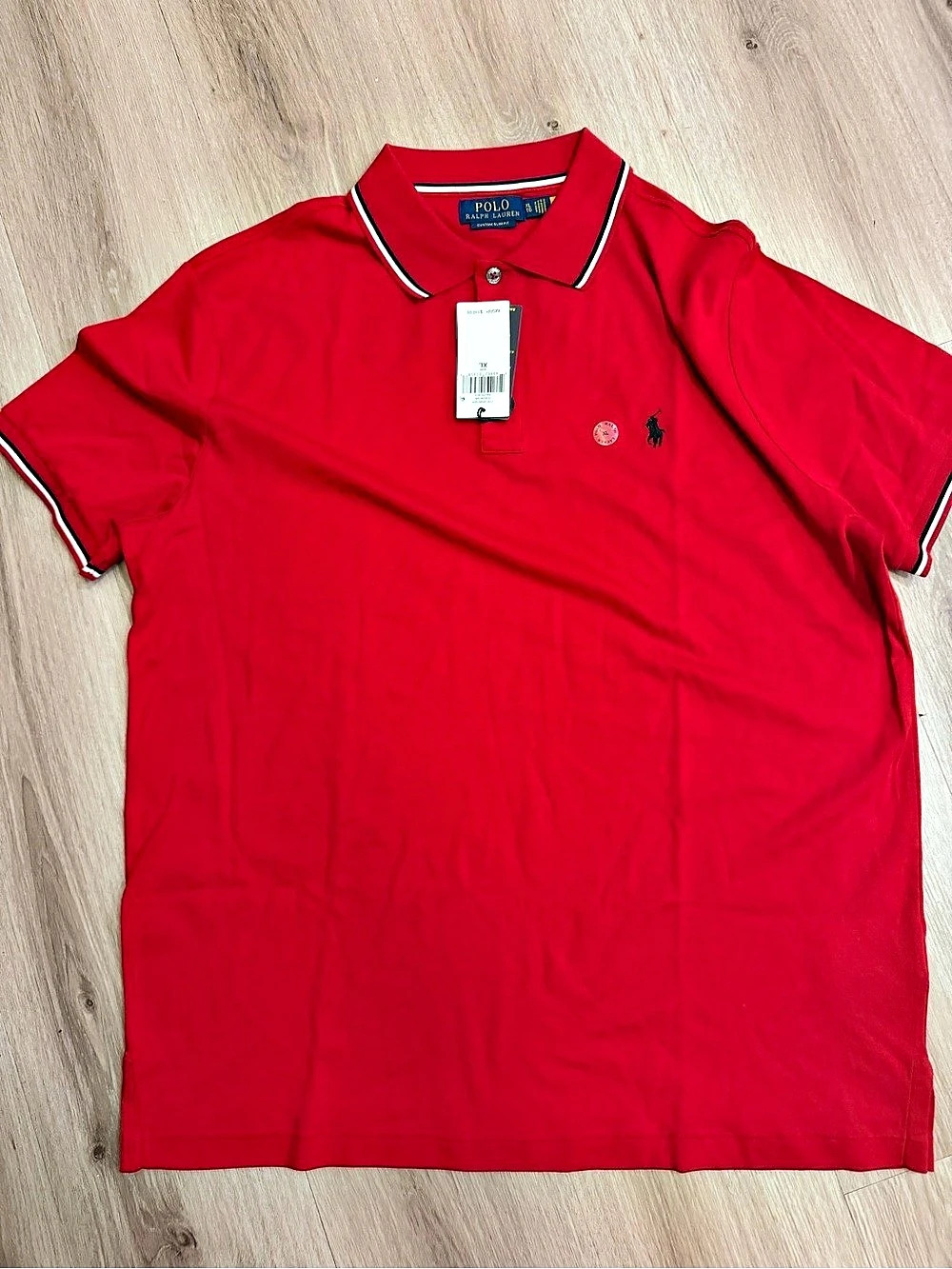 Polo Ralph Lauren Custom Slim Fit Tipped Mesh Polo Shirt Men's Red XL